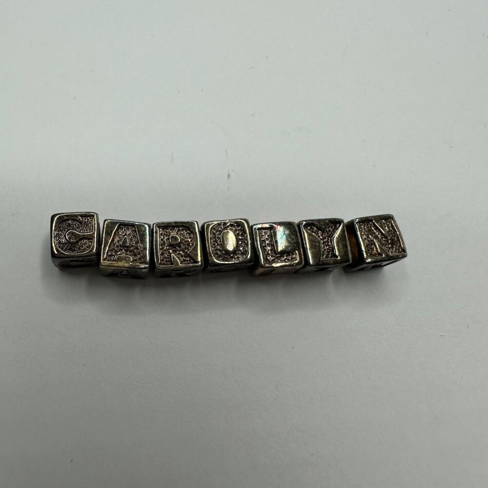 DBJ 925 Sterling Silver Baby Block Letter Charms Individual "CAROLYN" Gift 8.6 g
